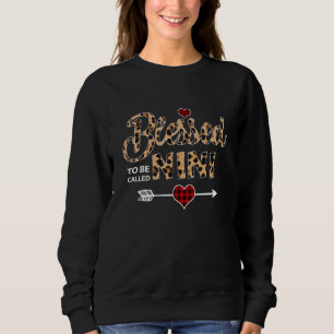 Blessed To Be Called Nini Leopard Red Plaid Mother Sweatshirt