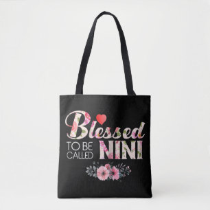 Blessed To Be Called Nini Sunflower Xmas Tote Bag