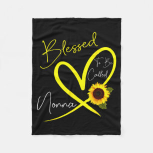 Blessed to be called nonna sunflower heart mother' fleece blanket