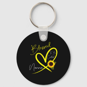 Blessed to be called nonna sunflower heart mother' key ring