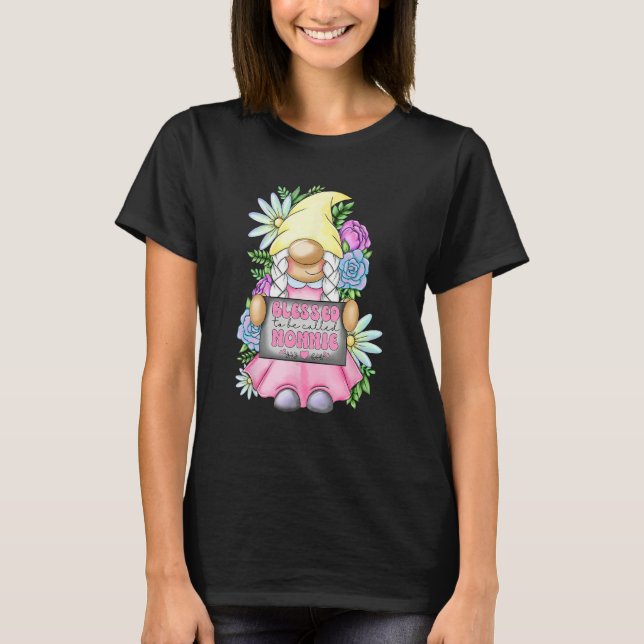 Blessed To Be Called Nonnie Gnome Cute Girl Mother T-Shirt (Front)