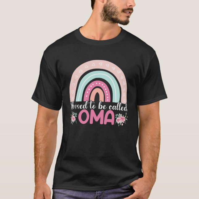 Blessed To Be Called Oma Rainbow Mothers Day Mom G T-Shirt (Front)