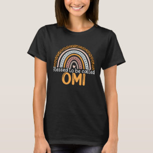 Blessed To Be Called Omi Leopard Rainbow Best Mum T-Shirt