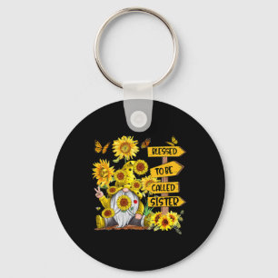 Blessed To Be Called Sister Fall Gnome Sunflowers  Key Ring