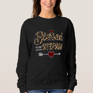Blessed To Be Called Stepmom Leopard Red Plaid Mot Sweatshirt