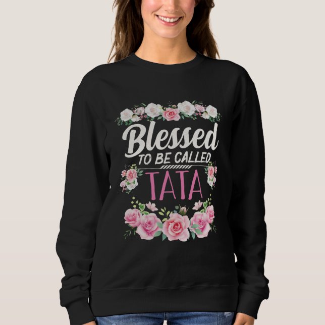 Blessed To Be Called Tata Christmas Grandma Grandm Sweatshirt (Front)