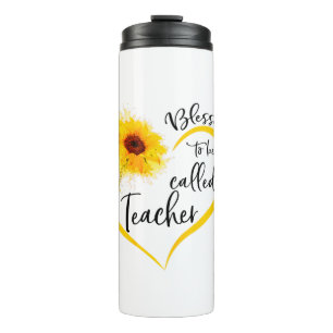 Blessed To Be Called teacher Sunflower Gifts Thermal Tumbler