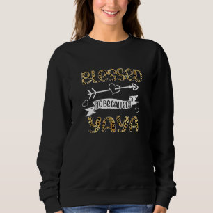 Blessed to be called Yaya Floral Leopard Grandma M Sweatshirt