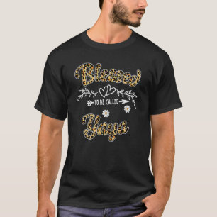 Blessed To Be Called Yaya Womens Leopard Yaya Moth T-Shirt