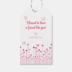 Blessed to Have a Friend Like You Pink Valentine Gift Tags