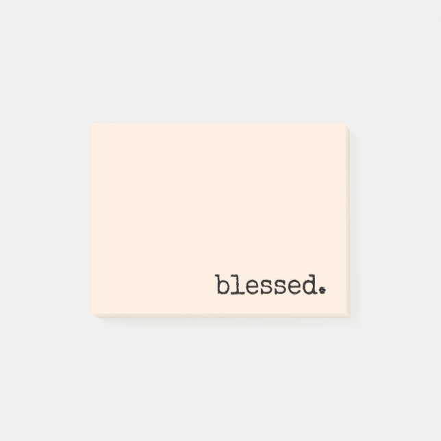 blessed typography cream post-it notes (Front)