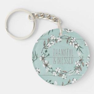 Blessed VI Mint   Thankful & Blessed Key Ring