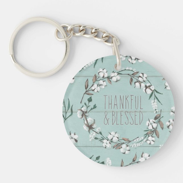 Blessed VI Mint | Thankful & Blessed Key Ring (Front)