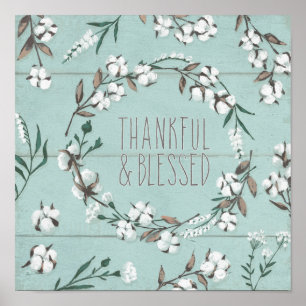 Blessed VI Mint Thankful & Blessed Poster
