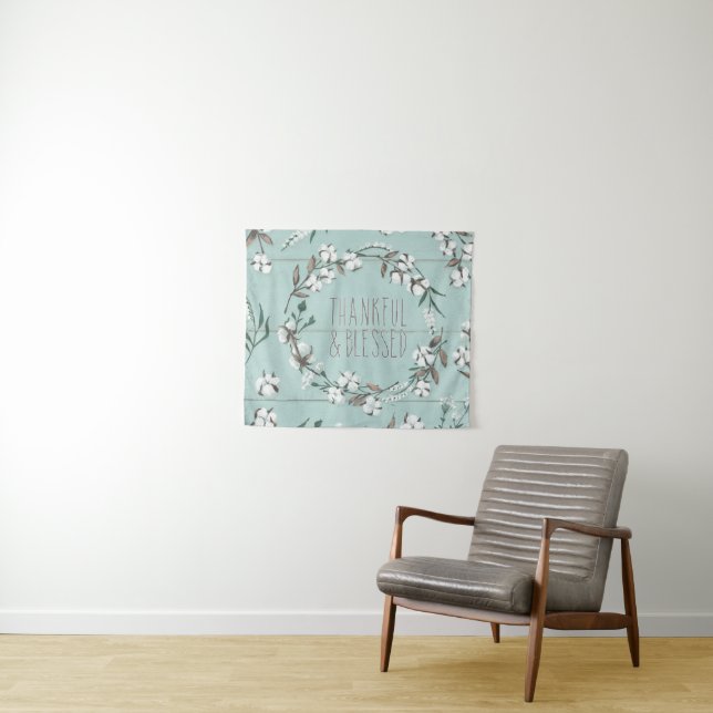 Blessed VI Mint | Thankful & Blessed Tapestry (In Situ (Horizontal))