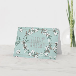 Blessed VI Mint Thankful & Blessed Thank You Card