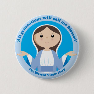 Blessed Virgin Mary 6 Cm Round Badge