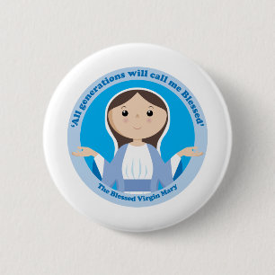 Blessed Virgin Mary 6 Cm Round Badge