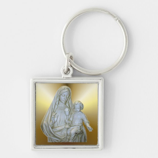 Blessed Virgin Mary and Child Jesus Key Ring (Front)