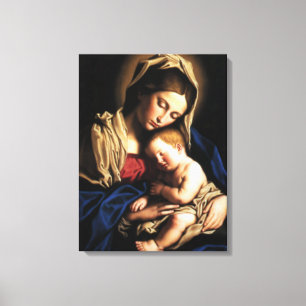 Blessed Virgin Mary and Infant Child Jesus Canvas Print