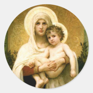 Blessed Virgin Mary and Infant Child Jesus Classic Round Sticker