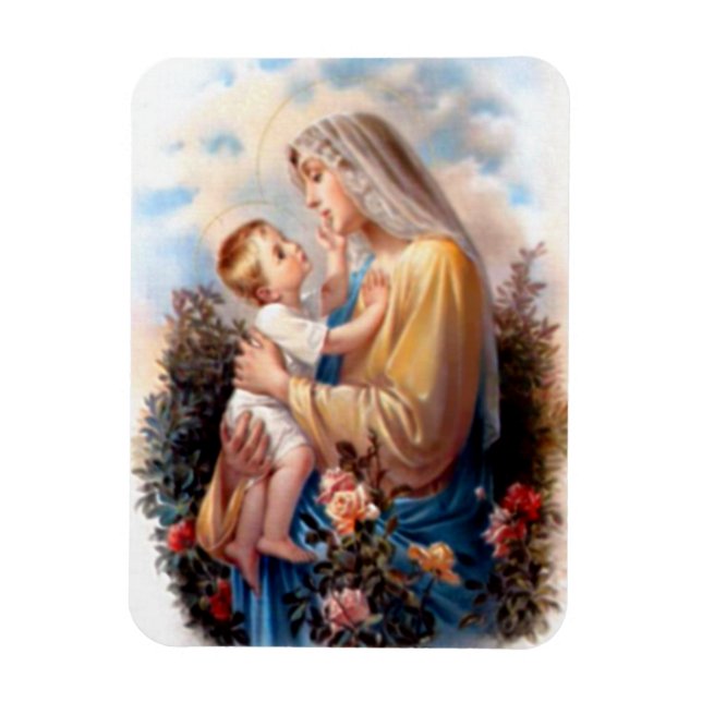 Blessed Virgin Mary and Infant Child Jesus Magnet (Vertical)