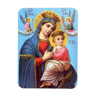 Blessed Virgin Mary and Infant Child Jesus Magnet