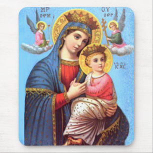 Blessed Virgin Mary and Infant Child Jesus Mouse Pad