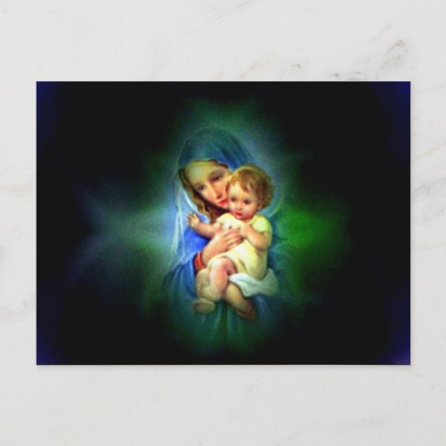 Blessed Virgin Mary and Infant Child Jesus Postcard (Front)