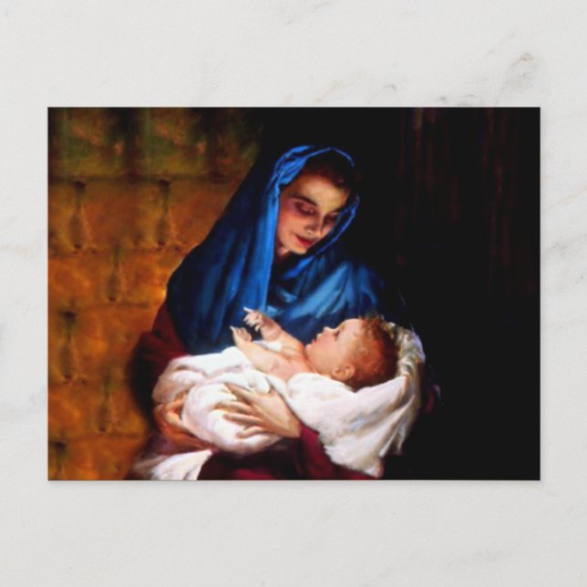 Blessed Virgin Mary and Infant Child Jesus Postcard (Front)