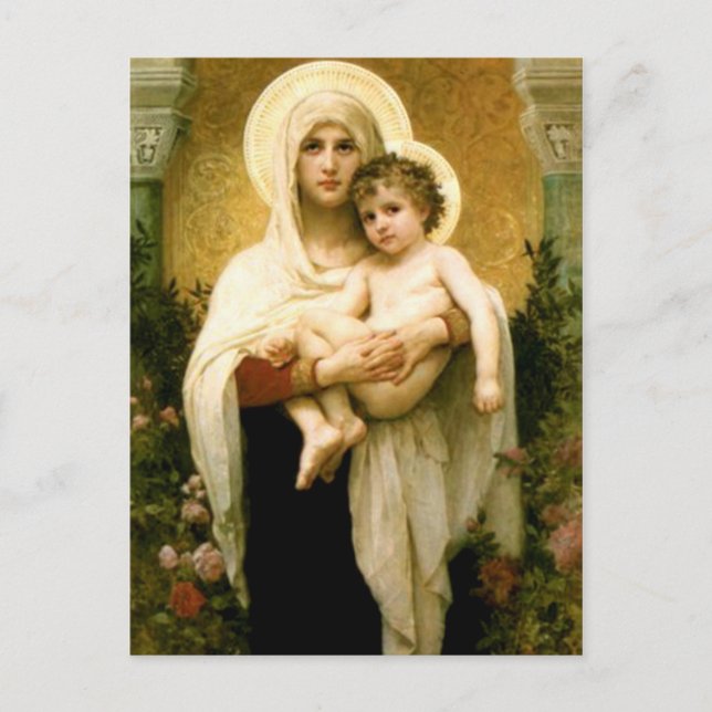 Blessed Virgin Mary and Infant Child Jesus Postcard (Front)