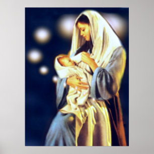 Blessed Virgin Mary and Infant Child Jesus Poster