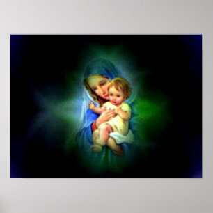 Blessed Virgin Mary and Infant Child Jesus Poster
