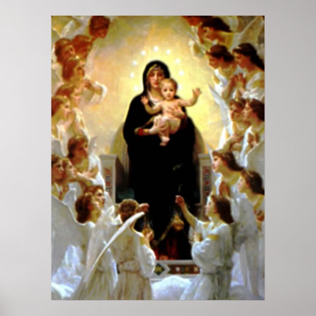 Blessed Virgin Mary and Infant Child Jesus Poster (Front)