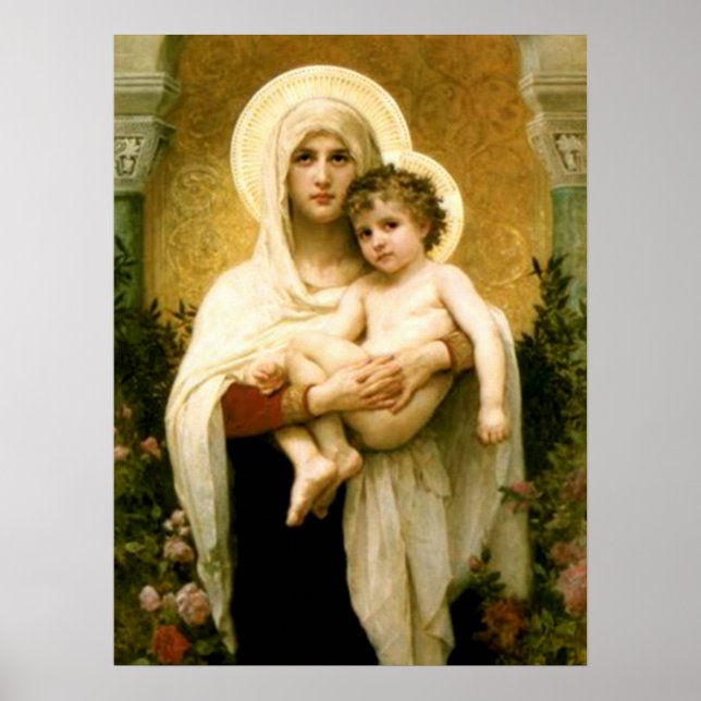 Blessed Virgin Mary and Infant Child Jesus Poster (Front)