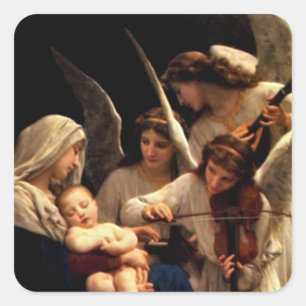 Blessed Virgin Mary and Infant Child Jesus Square Sticker
