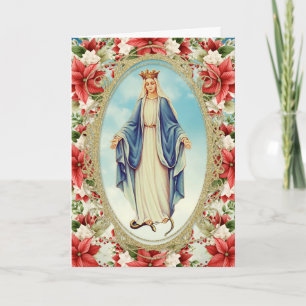Blessed Virgin Mary Catholic Christmas Religious Holiday Card