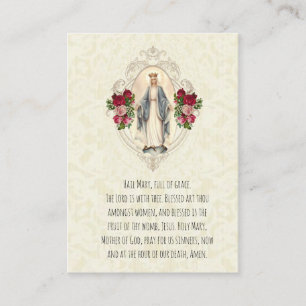 Blessed Virgin Mary Catholic Funeral Prayer Card