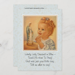 Blessed Virgin Mary Catholic Prayer Poem Card