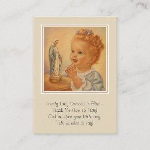 Blessed Virgin Mary Catholic Vintage Poem Card