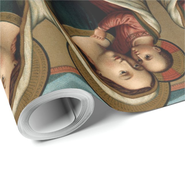 Blessed Virgin Mary Christ Child Christmas Wrapping Paper (Roll Corner)