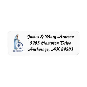 Blessed Virgin Mary Fatima Our Hope Return Address Label