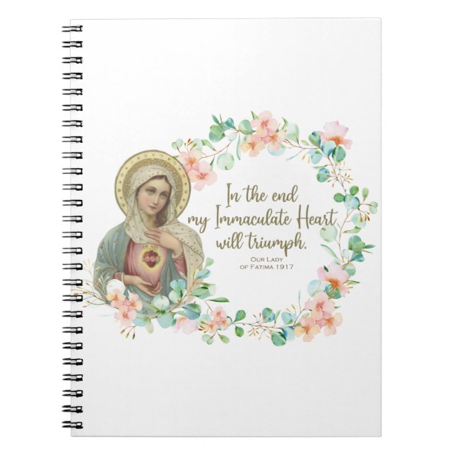Blessed Virgin Mary Fatima Religious Catholic Notebook (Front)