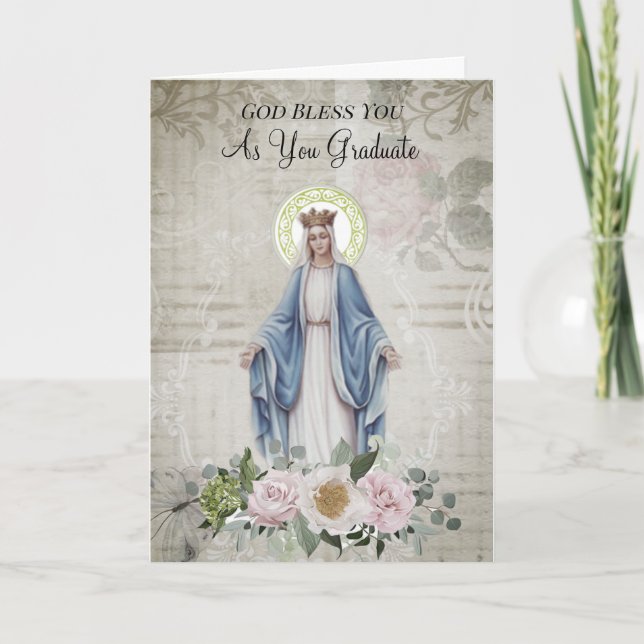 Blessed Virgin Mary Graduation Commencement Card (Front)