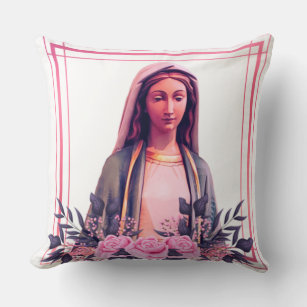 Blessed Virgin Mary-Hail Mary Throw Prayer Pillow