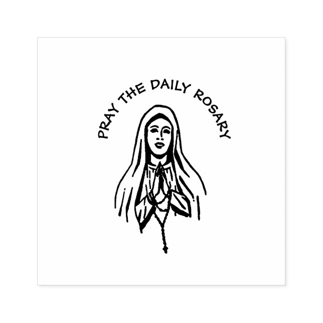 Blessed Virgin Mary Holy Rosary Catholic Religious Rubber Stamp (Imprint)