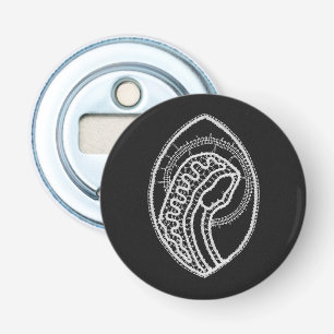 Blessed Virgin Mary in Lace on Black Velvet Bottle Opener
