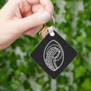 Blessed Virgin Mary in Lace on Black Velvet Key Ring