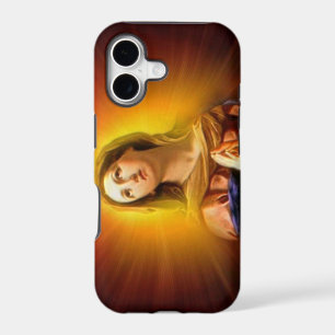 Blessed Virgin Mary in Radiant Amber Light