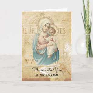 Blessed Virgin Mary Jesus  Graduation Commencement Card